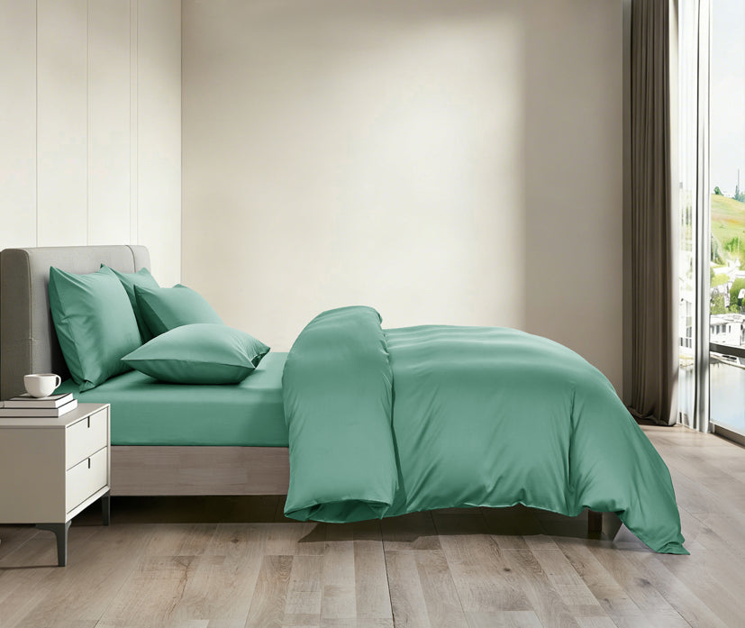 Epitex LYOCOOL CHROMA 1200TC Bedsheet | Fitted Sheet Set | Bedset (JADE GREEN)