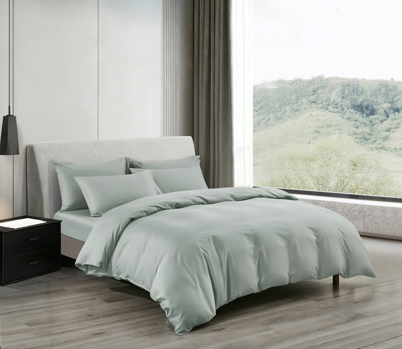 Epitex LYOCOOL CHROMA 1200TC Bedsheet | Fitted Sheet Set | Bedset (SILVERY GREY)