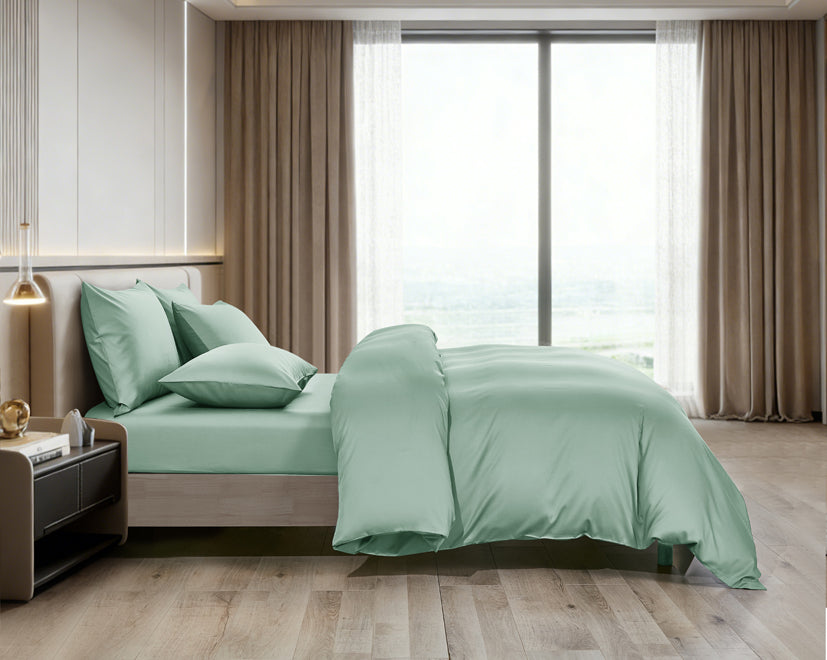 Epitex LYOCOOL CHROMA 1200TC Bedsheet | Fitted Sheet Set | Bedset (CEDER GREEN)