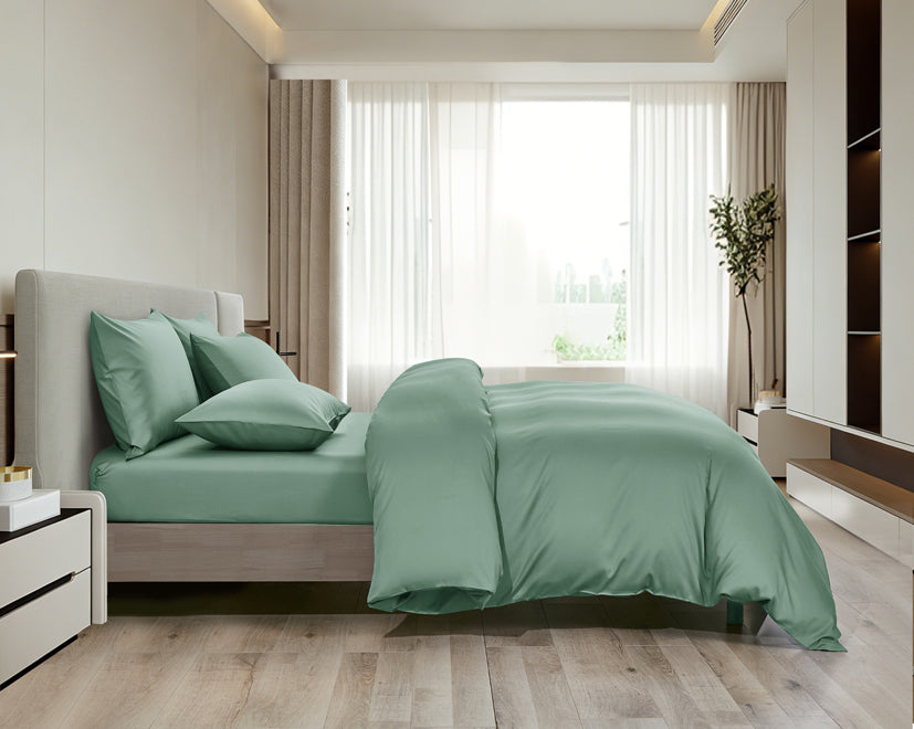 Epitex LYOCOOL CHROMA 1200TC Bedsheet | Fitted Sheet Set | Bedset (AQUA JADE)