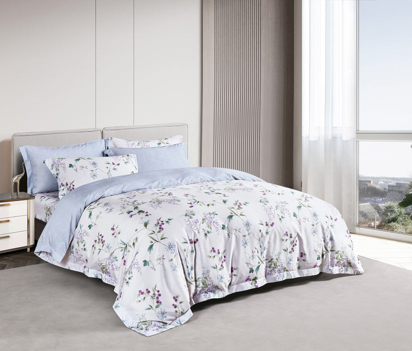 Epitex Lyocool Cotton Arte 1200TC Printed Bedsheet | Bedset | Fitted Set (LY2173)