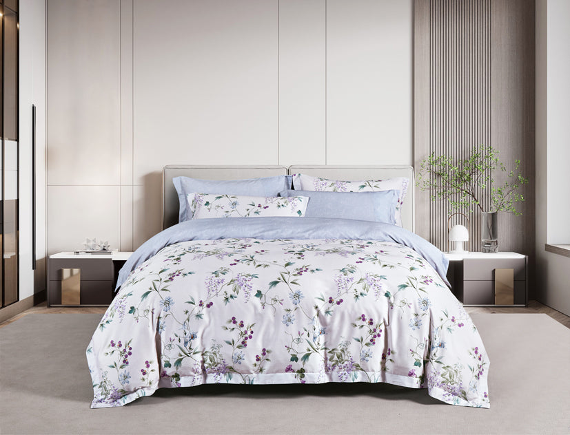 Epitex Lyocool Cotton Arte 1200TC Printed Bedsheet | Bedset | Fitted Set (LY2173)