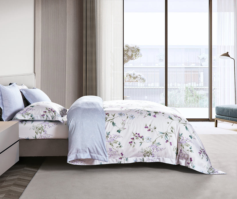 Epitex Lyocool Cotton Arte 1200TC Printed Bedsheet | Bedset | Fitted Set (LY2173)