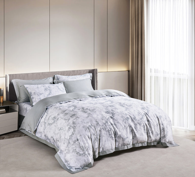 Epitex Lyocool Cotton Arte 1200TC Printed Bedsheet | Bedset | Fitted Set (LY2174)