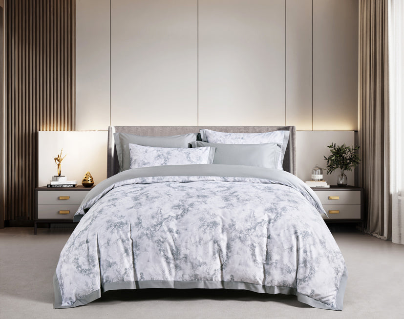 Epitex Lyocool Cotton Arte 1200TC Printed Bedsheet | Bedset | Fitted Set (LY2174)