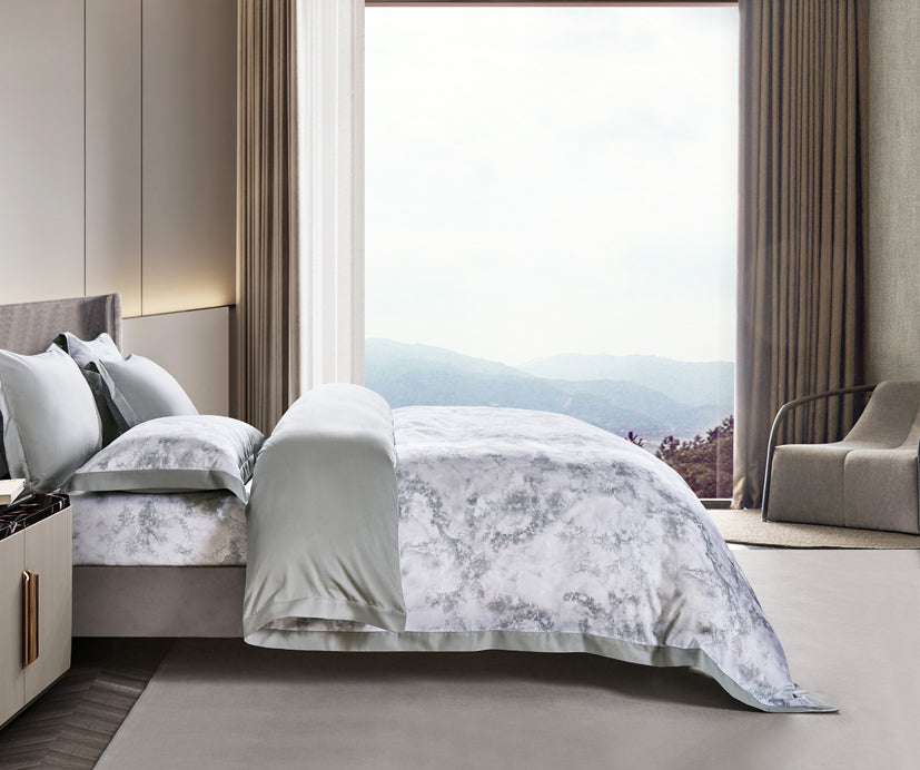 Epitex Lyocool Cotton Arte 1200TC Printed Bedsheet | Bedset | Fitted Set (LY2174)