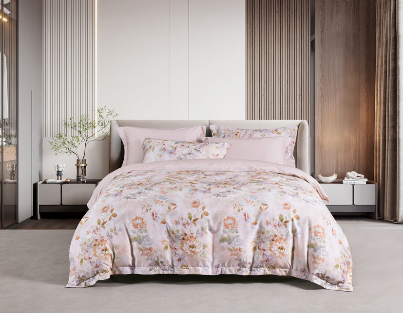 Epitex Lyocool Cotton Arte 1200TC Printed Bedsheet | Bedset | Fitted Set (LY2175)