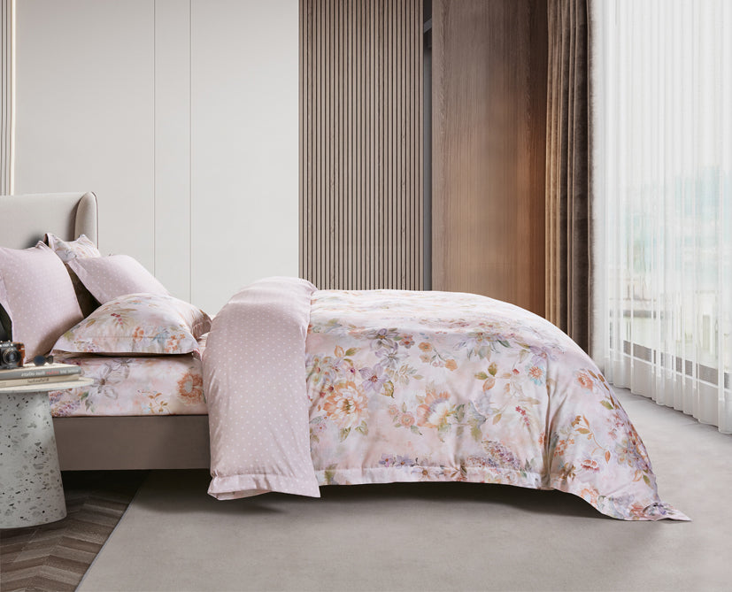 Epitex Lyocool Cotton Arte 1200TC Printed Bedsheet | Bedset | Fitted Set (LY2175)