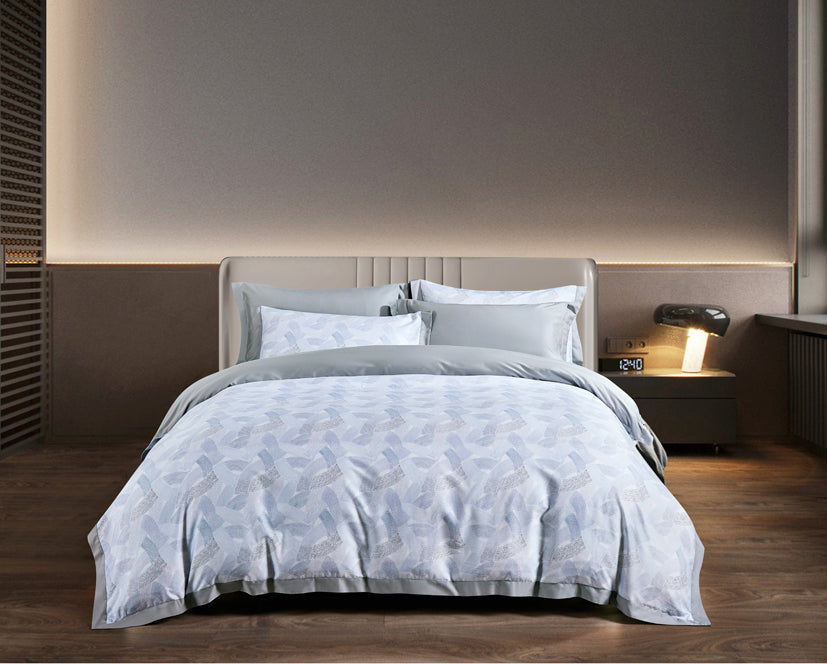 Epitex Lyocool Cotton Arte 1200TC Printed Bedsheet | Bedset | Fitted Set (LY2177)