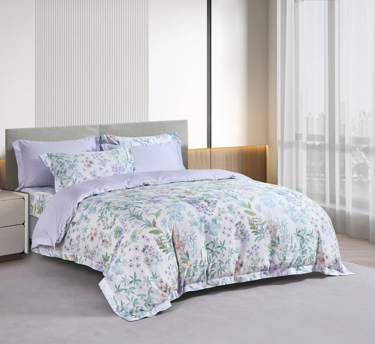 Epitex Lyocool Cotton Arte 1200TC Printed Bedsheet | Bedset | Fitted Set (Terrabloom)