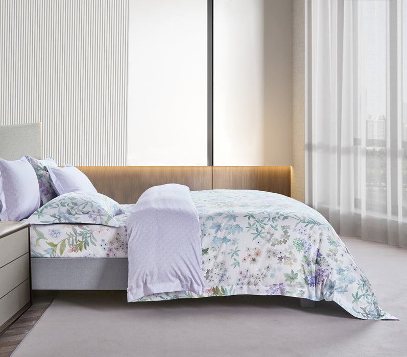 Epitex Lyocool Cotton Arte 1200TC Printed Bedsheet | Bedset | Fitted Set (Terrabloom)