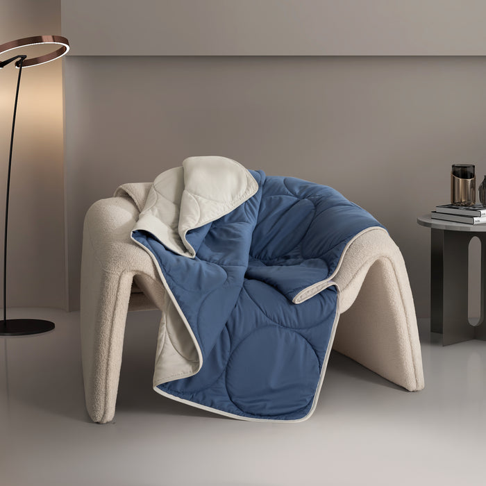 Epinova Air Down Blanket Reversible Solid (LT GREY / MOON BLUE)