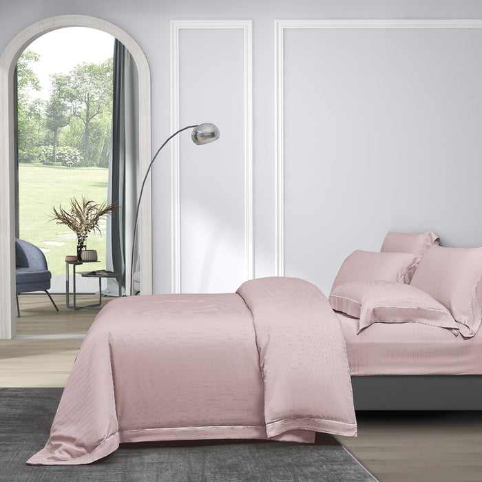 Epitex 1200TC Delores Luxe Modal Dobby (Hushed Violet) Fitted Sheet Set | Bedset  | Bedsheet | Soft | Fitted Sheet | Bedsheet Set