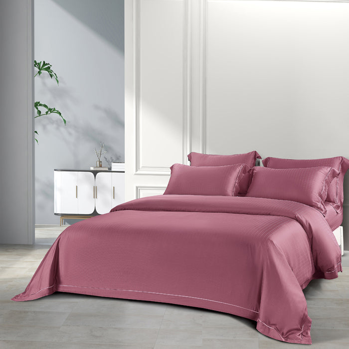 Epitex 1200TC Delores Luxe Modal Dobby (Mauve Rose) Fitted Sheet Set | Bedset  | Bedsheet | Soft | Fitted Sheet | Bedsheet Set