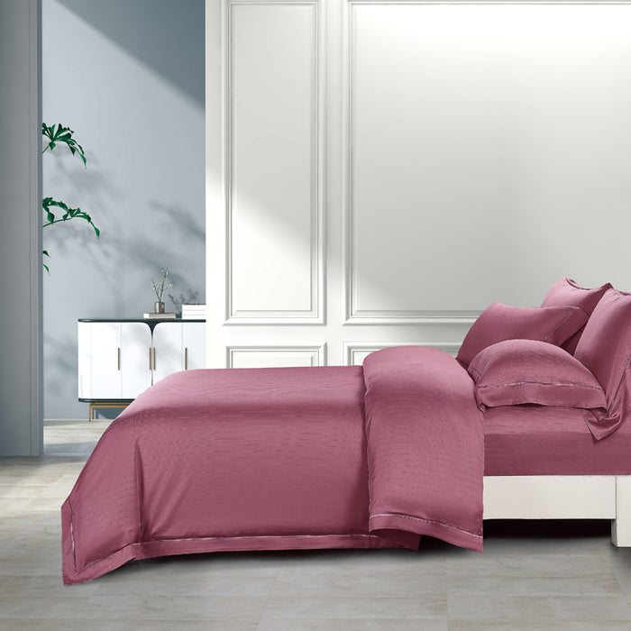 Epitex 1200TC Delores Luxe Modal Dobby (Mauve Rose) Fitted Sheet Set | Bedset  | Bedsheet | Soft | Fitted Sheet | Bedsheet Set