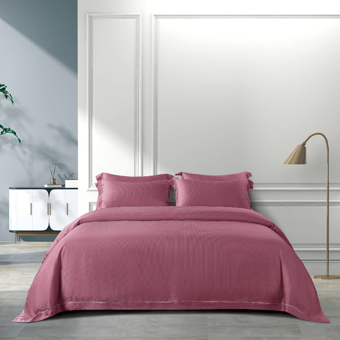Epitex 1200TC Delores Luxe Modal Dobby (Mauve Rose) Fitted Sheet Set | Bedset  | Bedsheet | Soft | Fitted Sheet | Bedsheet Set