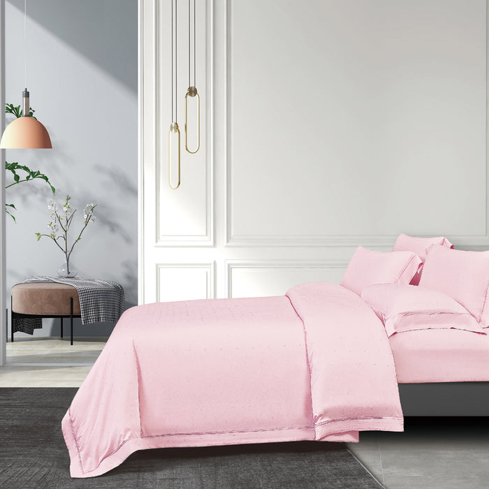 Epitex 1200TC Delores Luxe Modal Dobby (Pale Pink) Fitted Sheet Set | Bedset  | Bedsheet | Soft | Fitted Sheet | Bedsheet Set