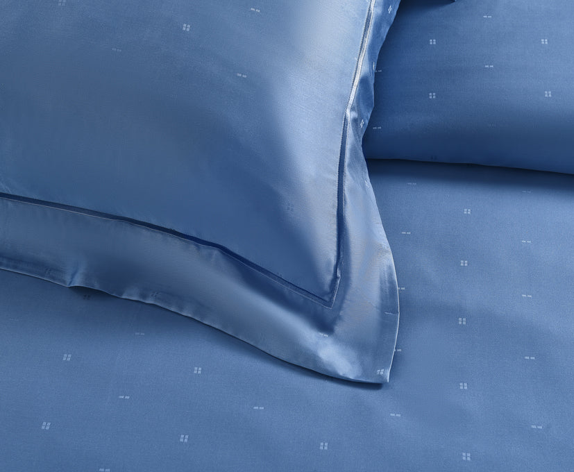 Epitex 1200TC Delores Luxe Modal Dobby (River Blue) Fitted Sheet Set | Bedset  | Bedsheet | Soft | Fitted Sheet | Bedsheet Set