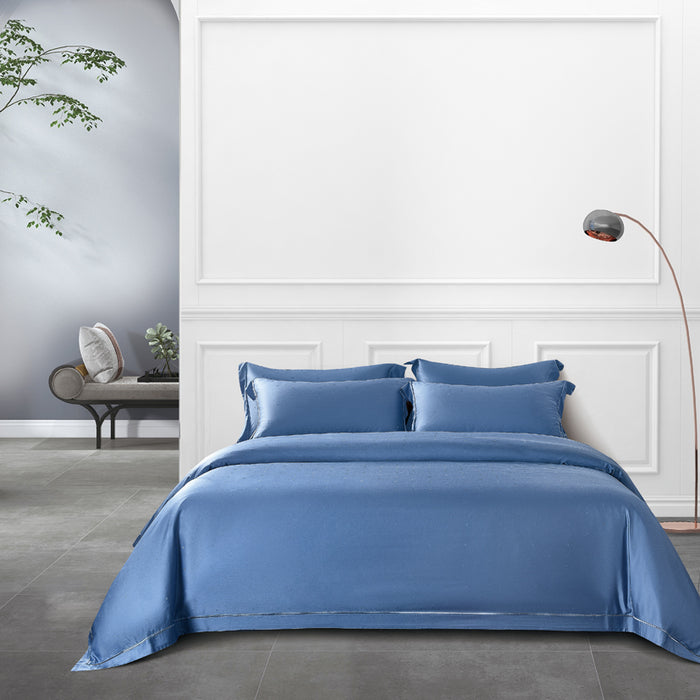 Epitex 1200TC Delores Luxe Modal Dobby (River Blue) Fitted Sheet Set | Bedset  | Bedsheet | Soft | Fitted Sheet | Bedsheet Set