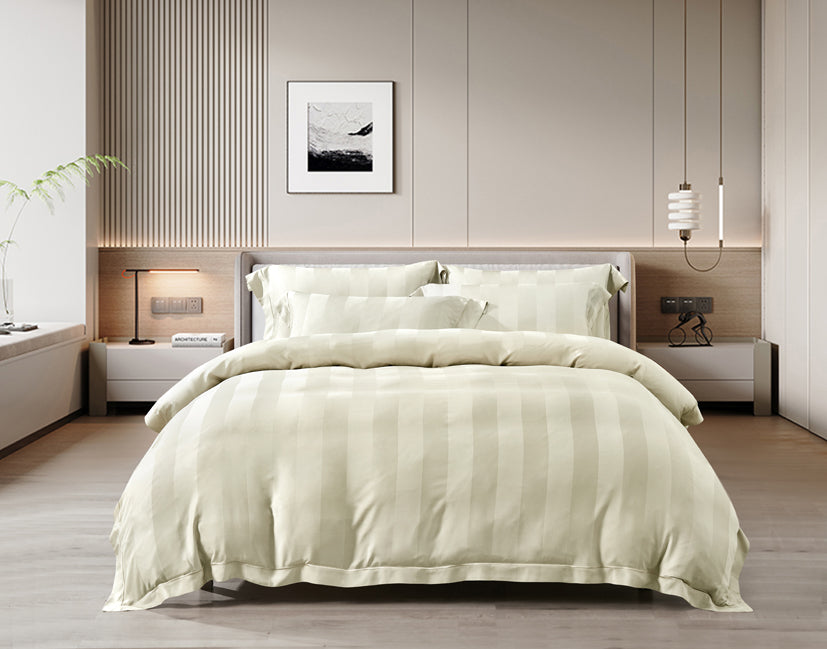 Epitex 1200TC Delores Luxe Modal Dobby (Grey Mint) Fitted Sheet Set | Bedset  | Bedsheet | Soft | Fitted Sheet | Bedsheet Set