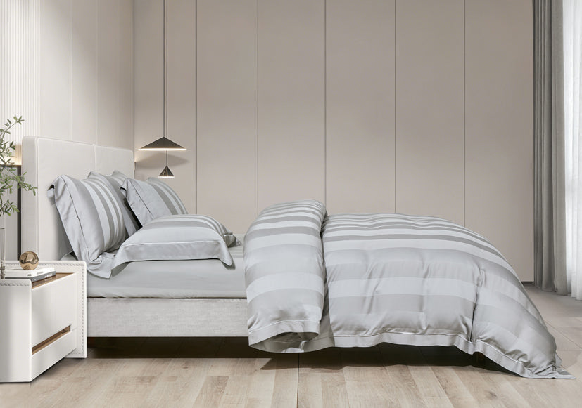 Epitex 1200TC Delores Luxe Modal Dobby (Classic Grey) Fitted Sheet Set | Bedset  | Bedsheet | Soft | Fitted Sheet | Bedsheet Set