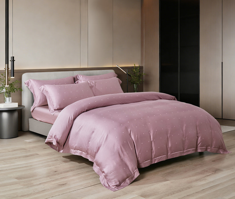 Epitex 1200TC Delores Luxe Modal Dobby (Rose Mauve) Fitted Sheet Set | Bedset  | Bedsheet | Soft | Fitted Sheet | Bedsheet Set