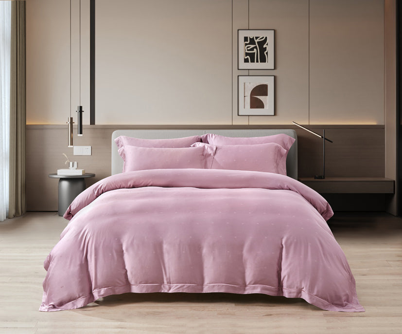 Epitex 1200TC Delores Luxe Modal Dobby (Rose Mauve) Fitted Sheet Set | Bedset  | Bedsheet | Soft | Fitted Sheet | Bedsheet Set