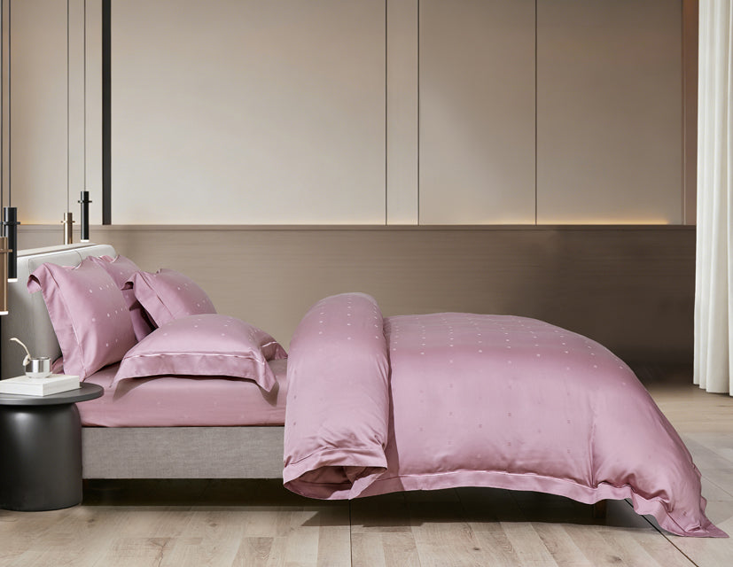 Epitex 1200TC Delores Luxe Modal Dobby (Rose Mauve) Fitted Sheet Set | Bedset  | Bedsheet | Soft | Fitted Sheet | Bedsheet Set