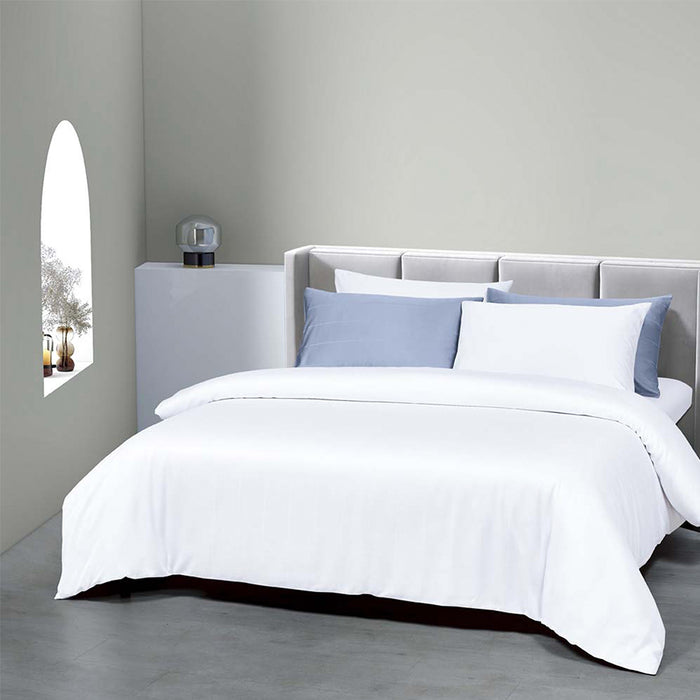 Epitex 1600TC Melange Tencel Blend Dobby Bedsheet Set (White)