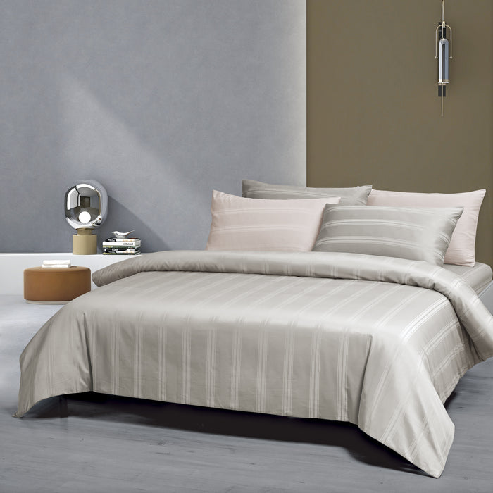 (New Arrival) Epitex 1600TC Melange Tencel Blend Dobby Bedsheet Set (Dove)