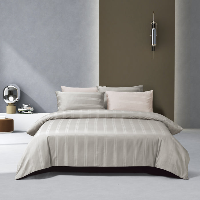 (New Arrival) Epitex 1600TC Melange Tencel Blend Dobby Bedsheet Set (Dove)