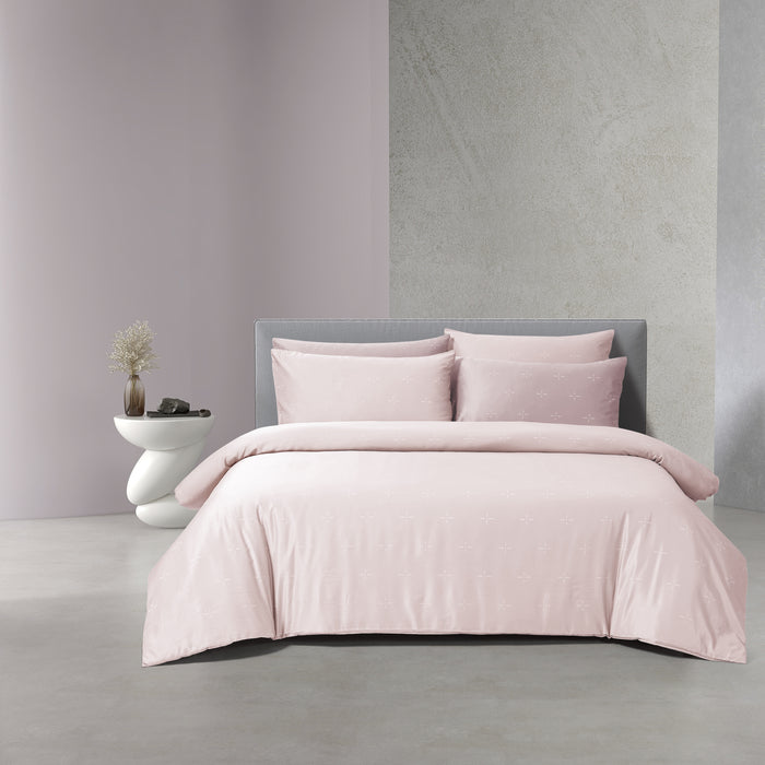 (New Arrival) Epitex 1600TC Melange Tencel Blend Dobby Bedsheet Set (Pale Rose)