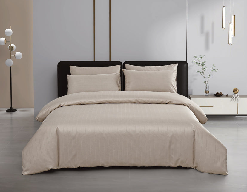 Epitex 1600TC Melange Tencel Blend Dobby Bedsheet Set (Soft Taupe)