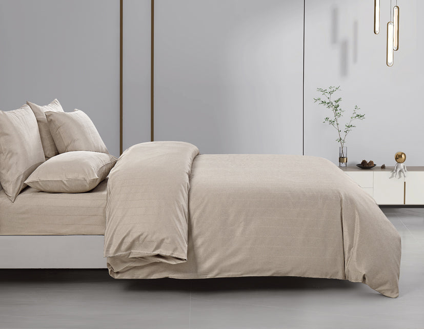 Epitex 1600TC Melange Tencel Blend Dobby Bedsheet Set (Soft Taupe)