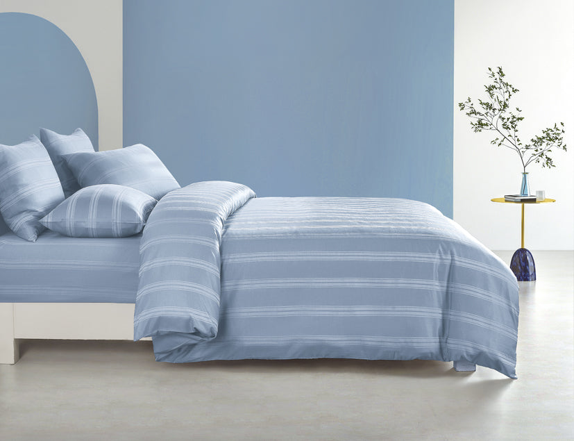Epitex 1600TC Melange Tencel Blend Dobby Bedsheet Set (Stone Blue)