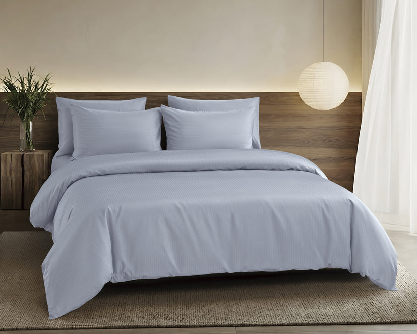 Epitex 1600TC Melange Tencel Blend Dobby Bedsheet Set (Blue Grey)