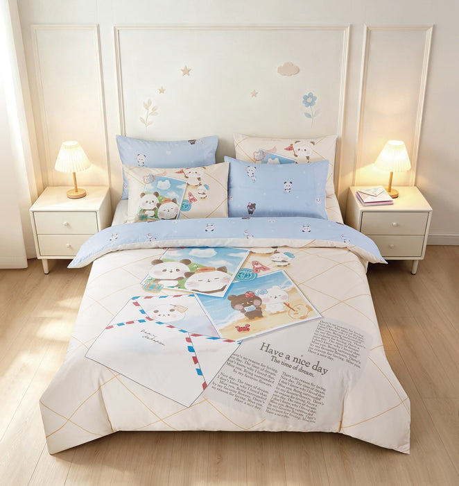 EPITEX MOCHI PANDA COLLECTION 1200TC Bedsheet | Fitted Sheet Set (MMP-BS-C003)