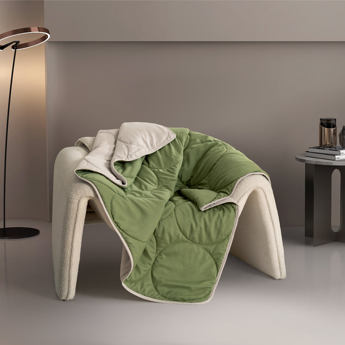 Epinova Air Down Blanket Reversible Solid (MOSS GREEN / WARM GREY)