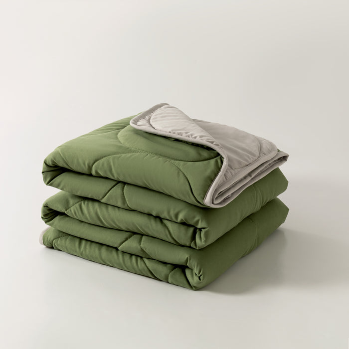 Epinova Air Down Blanket Reversible Solid (MOSS GREEN / WARM GREY)