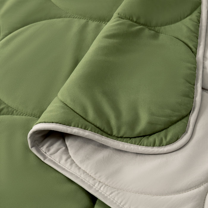 Epinova Air Down Blanket Reversible Solid (MOSS GREEN / WARM GREY)