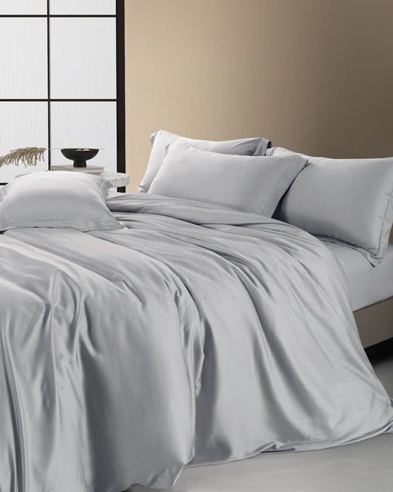 Epitex Nature Collection 100% Bamboo Grana Bedsheet (Vapor Grey) | Fitted Sheet Set | Bedset