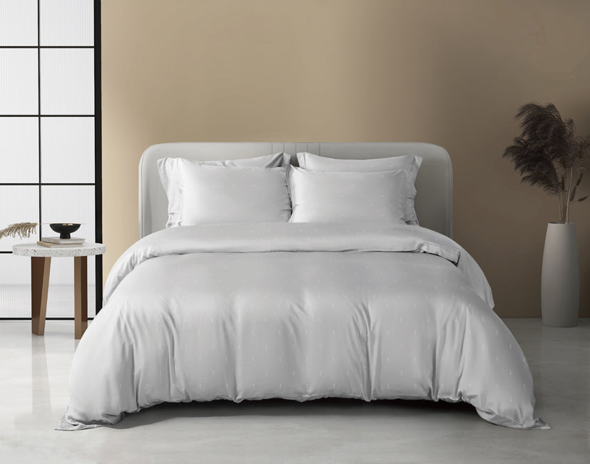 Epitex Nature Collection 100% Bamboo Grana Bedsheet (Vapor Grey) | Fitted Sheet Set | Bedset