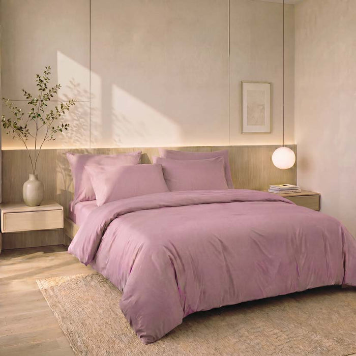 EPINOVA PUREASE BAMBOO SOLID 1200TC Bedsheet Set | Fitted Sheet Set (Lt Salmon)