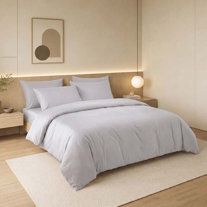 EPINOVA PUREASE BAMBOO SOLID 1200TC Bedsheet Set | Fitted Sheet Set (Lt Grey)