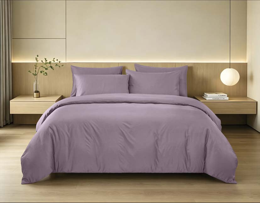 EPINOVA PUREASE BAMBOO SOLID 1200TC Bedsheet Set | Fitted Sheet Set (Grape)