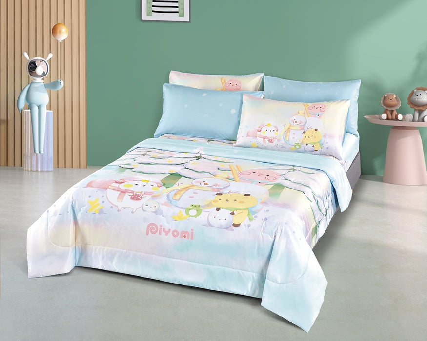 EPITEX PIYOMI LYOCELL BLEND 1200TC Bedsheet | Fitted Sheet Set (PIY122 WINTER SNOW)