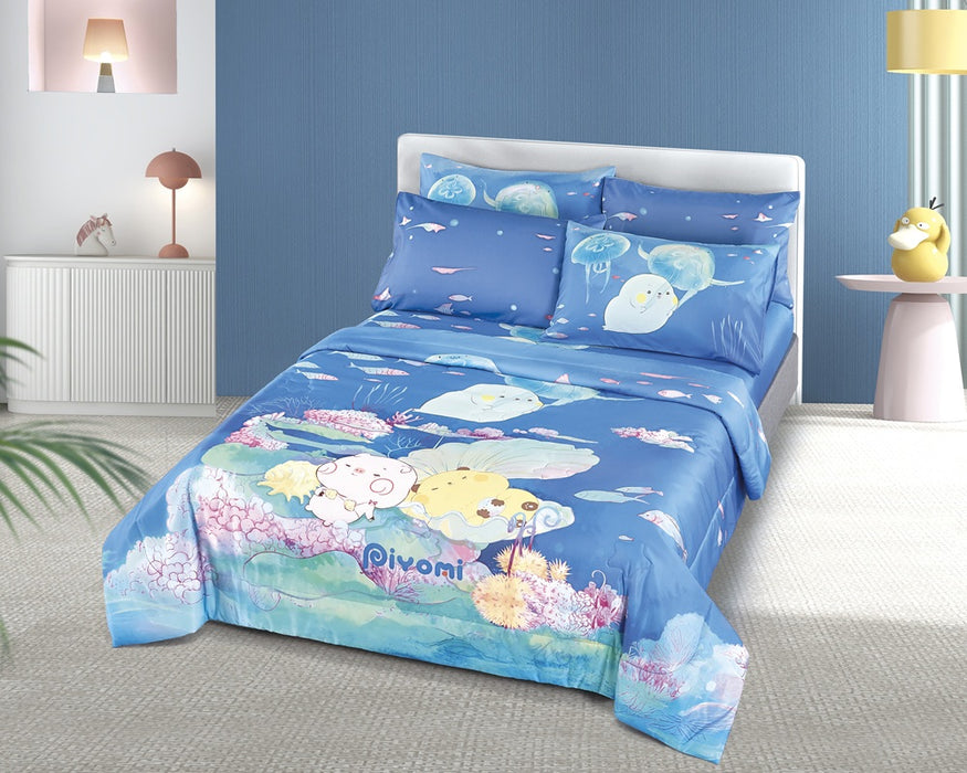 EPITEX PIYOMI LYOCELL BLEND 1200TC Bedsheet | Fitted Sheet Set (PIY125 OCEAN)