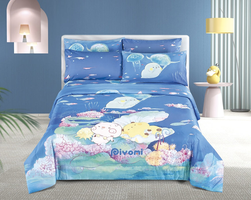 EPITEX PIYOMI LYOCELL BLEND 1200TC Bedsheet | Fitted Sheet Set (PIY125 OCEAN)