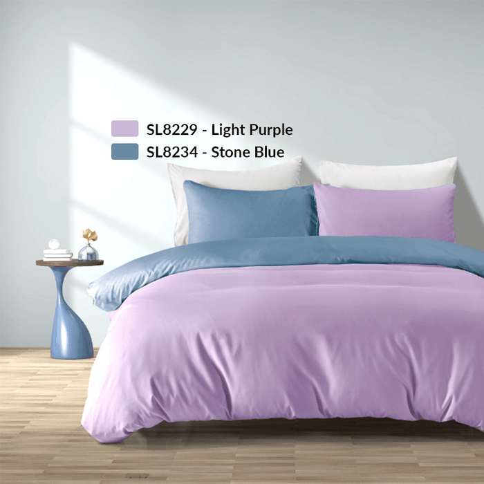 Silkysoft 980TC Light Purple Fitted Sheet Set | Bedset (SL8229)