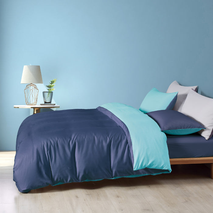 Epinova Silkysoft 980TC Microfiber Bedsheet | Bedset (Dark Blue)